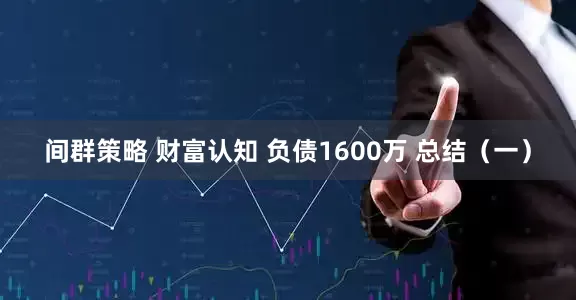 间群策略 财富认知 负债1600万 总结（一）